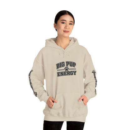 Big Pup Energy Hoodie, Show Them The World Sleeve Print Dog Hooded Sweatshirt, Outdoor Adventure Pup Pullover, Cozy Hiking Dog Lover Jumper