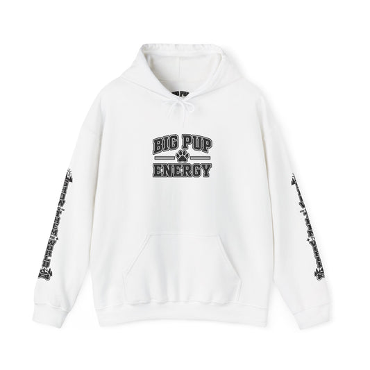 Big Pup Energy Hoodie, Show Them The World Sleeve Print Dog Hooded Sweatshirt, Outdoor Adventure Pup Pullover, Cozy Hiking Dog Lover Jumper