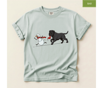 Cane corso shirt, Mastiff xmas shirt, Funny dog shirt, Christmas dog tee, Snowman chase shirt, Big dog lover gift, Dog mom Christmas, Dog dad gift, Winter graphic tee, Merry Christmas tee, Black dog xmas tee, Cute puppy shirt, Holiday pet apparel