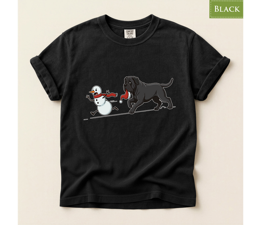 Cane corso shirt, Mastiff xmas shirt, Funny dog shirt, Christmas dog tee, Snowman chase shirt, Big dog lover gift, Dog mom Christmas, Dog dad gift, Winter graphic tee, Merry Christmas tee, Black dog xmas tee, Cute puppy shirt, Holiday pet apparel