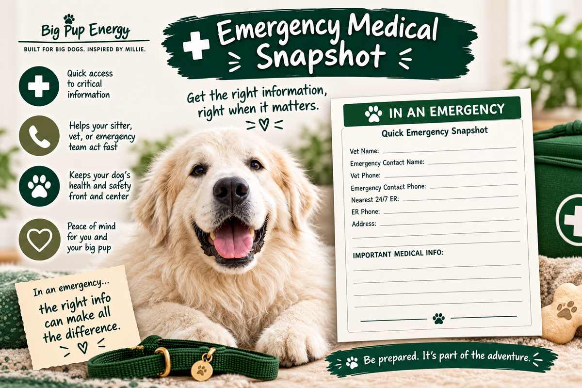 Big Dog Sitter & Emergency Kit