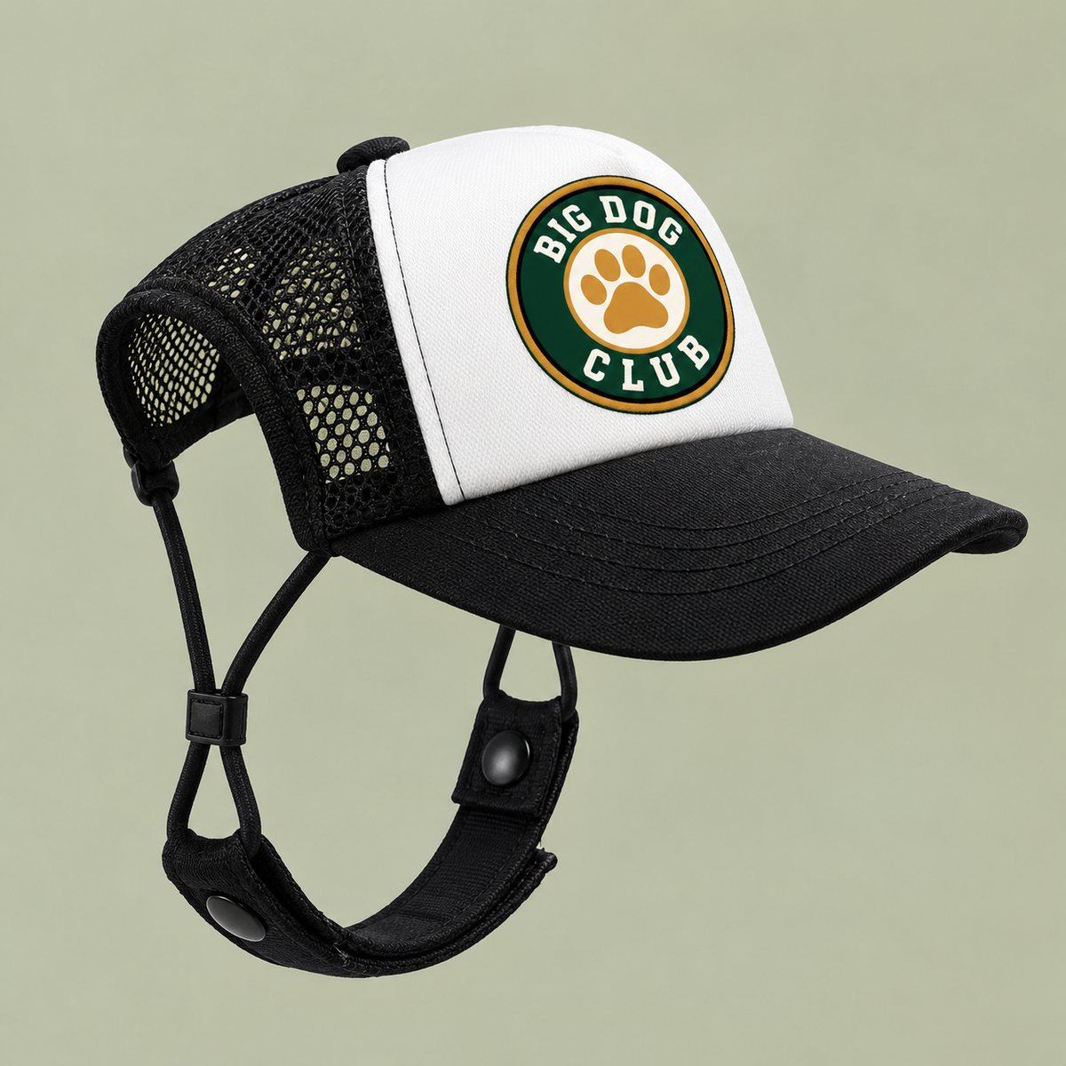 Dog Club Foam Trucker Hat, Paw Print Dog Hat, Dog Lover Cap, Dog Dad Gift, Pet Lover Hat, Canine Club Hat, Black White Trucker Cap