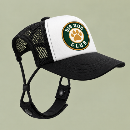Dog Club Foam Trucker Hat, Paw Print Dog Hat, Dog Lover Cap, Dog Dad Gift, Pet Lover Hat, Canine Club Hat, Black White Trucker Cap
