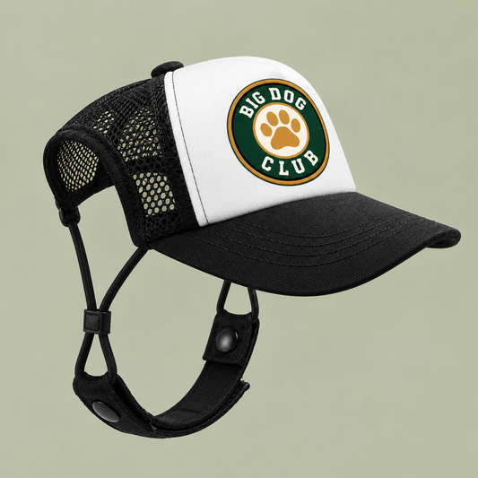 Dog Club Foam Trucker Hat, Paw Print Dog Hat, Dog Lover Cap, Dog Dad Gift, Pet Lover Hat, Canine Club Hat, Black White Trucker Cap