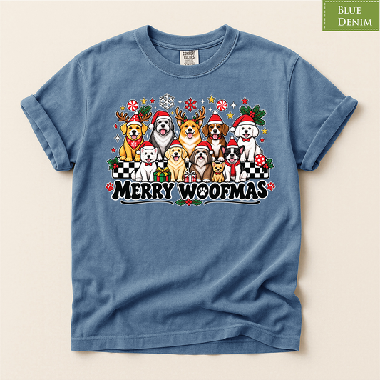 christmas dog shirt, merry woofmas shirt, funny dog christmas, christmas dog lover, holiday dog shirt, cute puppy christmas, dog mom christmas, dog dad christmas, festive dog tee, christmas puppy tee, dog lover gift, christmas pet shirt, holiday dog gift