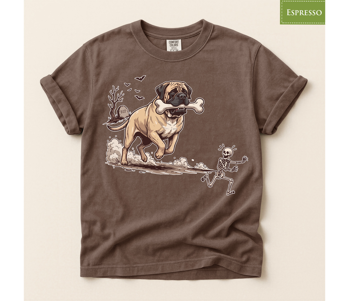 skeleton tshirt, spooky dog lover tee, mastiff skeleton tee, English mastiff gift, funny dog lover gift, mastiff lover tshirt, funny dog Halloween, spooky big dog, funny skeleton shirt, funny Halloween tee, Halloween shirt, Halloween tee, trending shirt