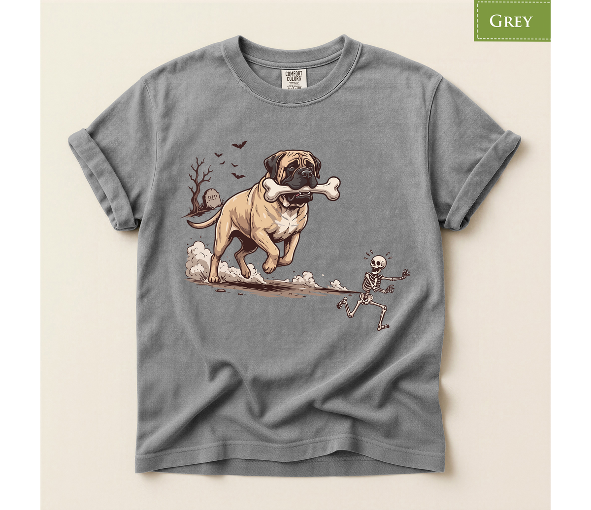 skeleton tshirt, spooky dog lover tee, mastiff skeleton tee, English mastiff gift, funny dog lover gift, mastiff lover tshirt, funny dog Halloween, spooky big dog, funny skeleton shirt, funny Halloween tee, Halloween shirt, Halloween tee, trending shirt