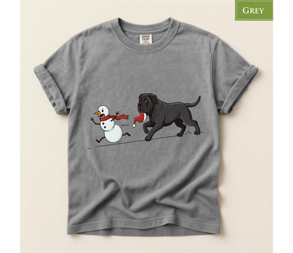 Cane corso shirt, Mastiff xmas shirt, Funny dog shirt, Christmas dog tee, Snowman chase shirt, Big dog lover gift, Dog mom Christmas, Dog dad gift, Winter graphic tee, Merry Christmas tee, Black dog xmas tee, Cute puppy shirt, Holiday pet apparel