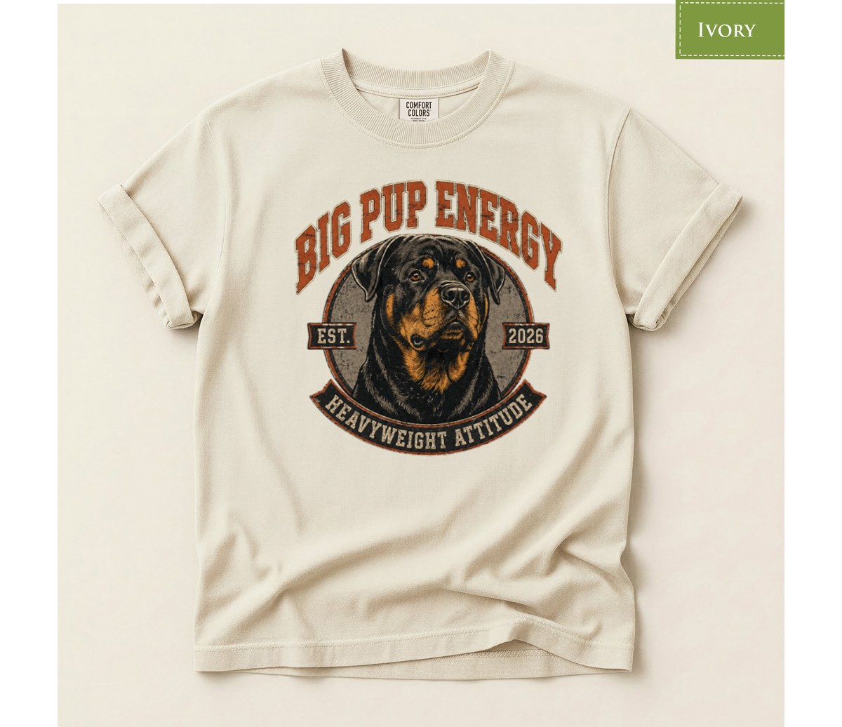 Rottweiler Shirt, Rottweiler Lover, Rottweiler Dog, Dog Lover Shirt, Big Dog Shirt, Vintage Dog Shirt, Rottweiler Gift, Dog Dad Shirt, Dog Mom Shirt, Tough Dog Shirt, Retro Dog Design, Big Pup Energy, Heavyweight Attitude