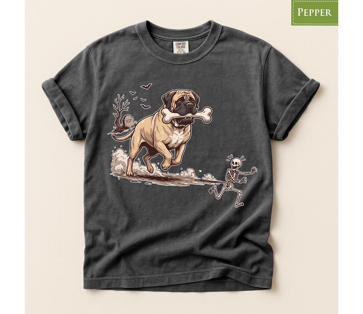 skeleton tshirt, spooky dog lover tee, mastiff skeleton tee, English mastiff gift, funny dog lover gift, mastiff lover tshirt, funny dog Halloween, spooky big dog, funny skeleton shirt, funny Halloween tee, Halloween shirt, Halloween tee, trending shirt
