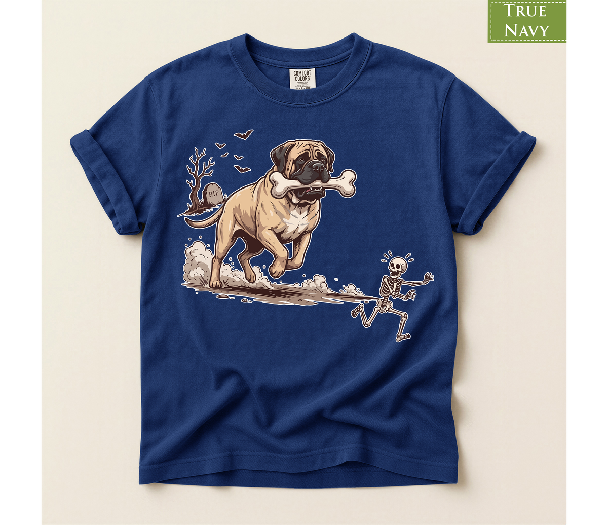 skeleton tshirt, spooky dog lover tee, mastiff skeleton tee, English mastiff gift, funny dog lover gift, mastiff lover tshirt, funny dog Halloween, spooky big dog, funny skeleton shirt, funny Halloween tee, Halloween shirt, Halloween tee, trending shirt