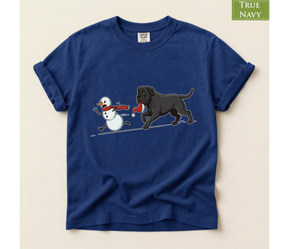 Cane corso shirt, Mastiff xmas shirt, Funny dog shirt, Christmas dog tee, Snowman chase shirt, Big dog lover gift, Dog mom Christmas, Dog dad gift, Winter graphic tee, Merry Christmas tee, Black dog xmas tee, Cute puppy shirt, Holiday pet apparel