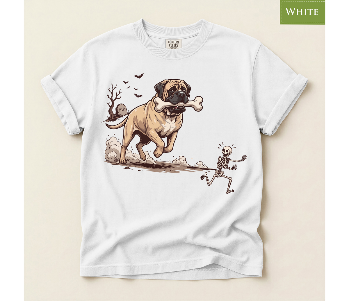 skeleton tshirt, spooky dog lover tee, mastiff skeleton tee, English mastiff gift, funny dog lover gift, mastiff lover tshirt, funny dog Halloween, spooky big dog, funny skeleton shirt, funny Halloween tee, Halloween shirt, Halloween tee, trending shirt