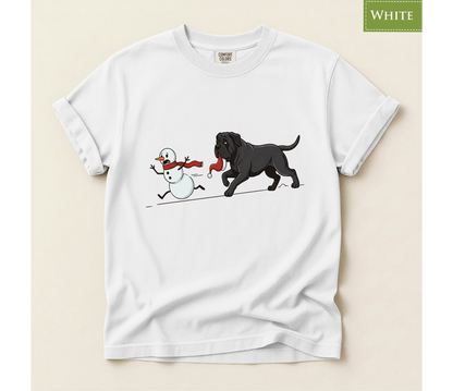 Cane corso shirt, Mastiff xmas shirt, Funny dog shirt, Christmas dog tee, Snowman chase shirt, Big dog lover gift, Dog mom Christmas, Dog dad gift, Winter graphic tee, Merry Christmas tee, Black dog xmas tee, Cute puppy shirt, Holiday pet apparel