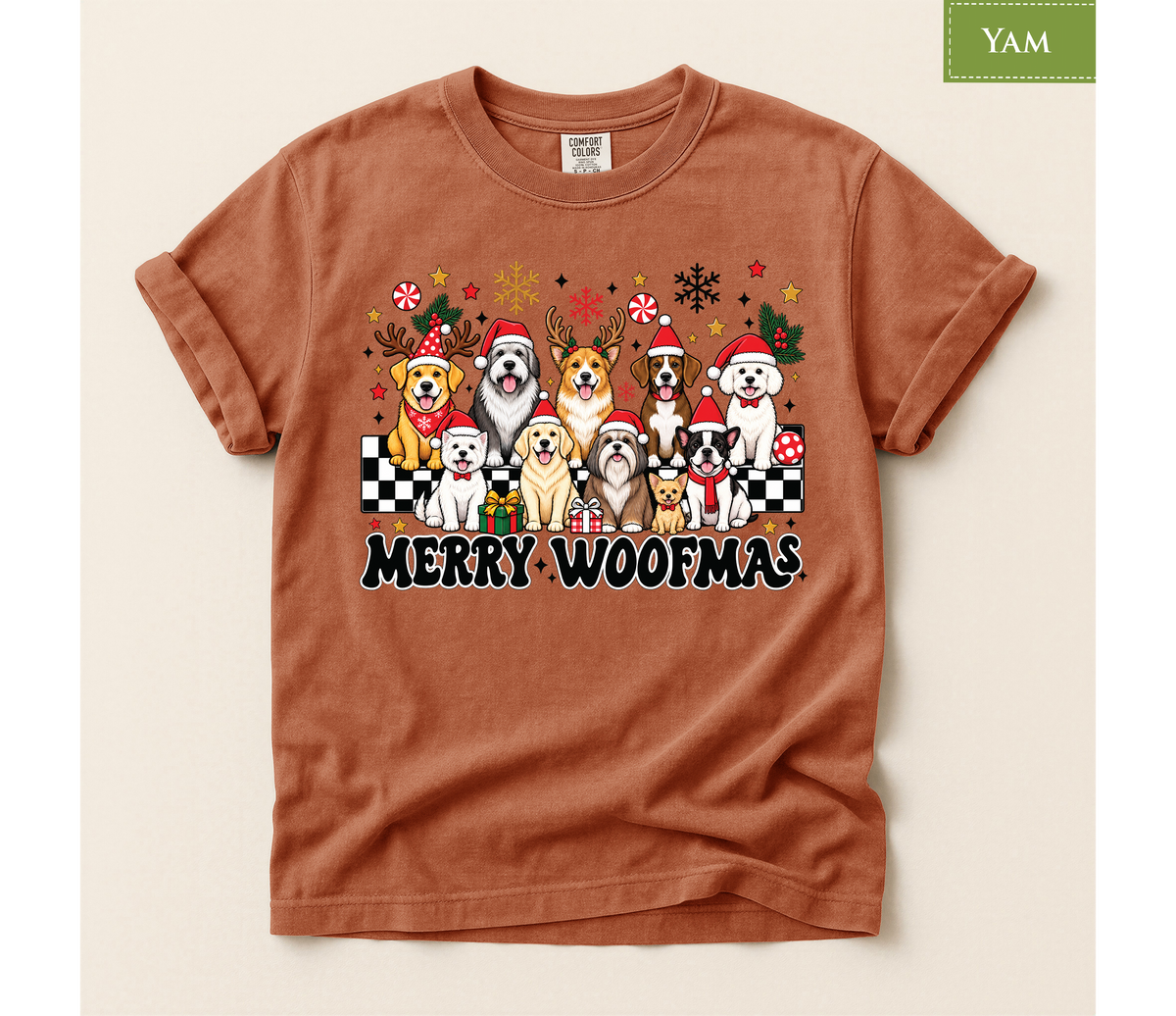 Merry Woofmas Dog Shirt, Christmas Dog Lover Tee