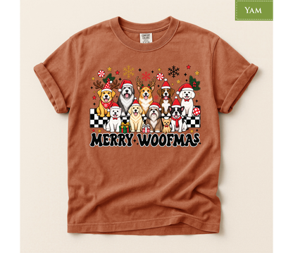 Merry Woofmas Dog Shirt, Christmas Dog Lover Tee