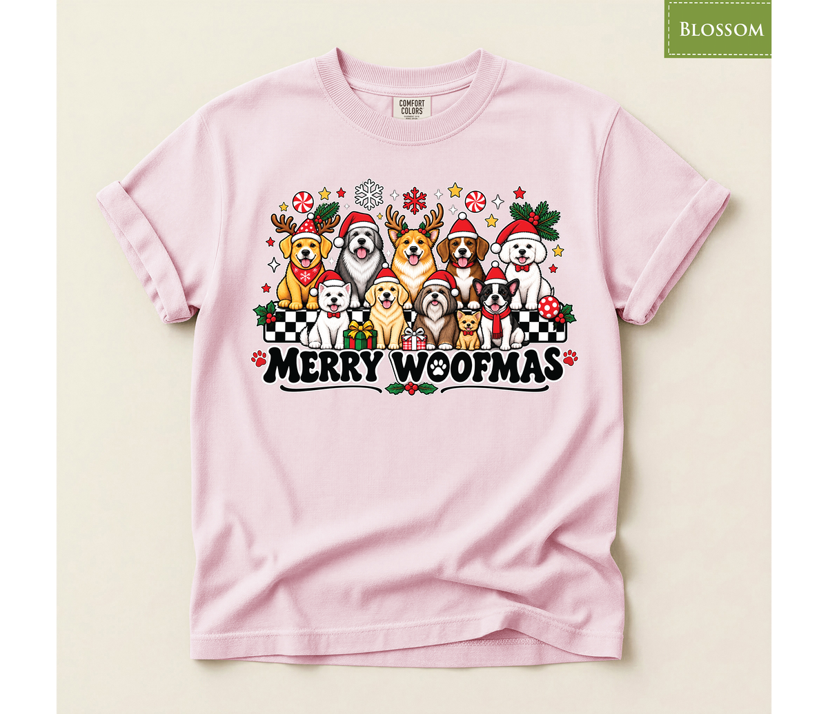 Merry Woofmas Dog Shirt, Christmas Dog Lover Tee