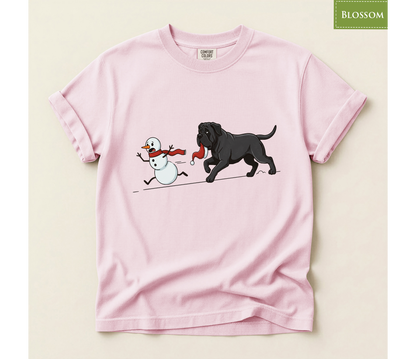 Cane corso shirt, Mastiff xmas shirt, Funny dog shirt, Christmas dog tee, Snowman chase shirt, Big dog lover gift, Dog mom Christmas, Dog dad gift, Winter graphic tee, Merry Christmas tee, Black dog xmas tee, Cute puppy shirt, Holiday pet apparel