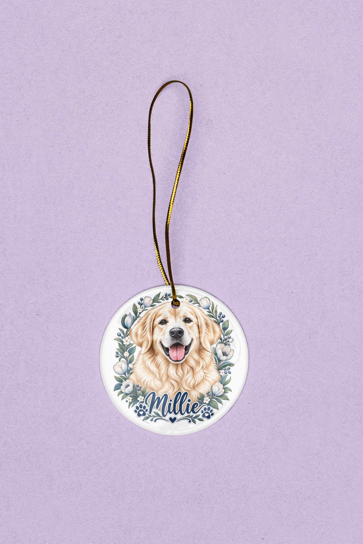 Custom Pet Portrait Ceramic Ornament – Personalized Dog Photo Keepsake