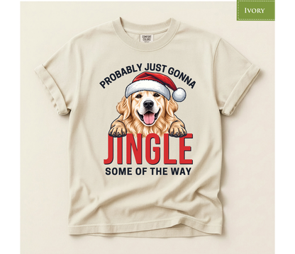 Funny Golden Retriever Christmas T-Shirt Design