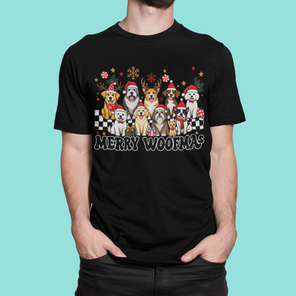 christmas dog shirt, merry woofmas shirt, funny dog christmas, christmas dog lover, holiday dog shirt, cute puppy christmas, dog mom christmas, dog dad christmas, festive dog tee, christmas puppy tee, dog lover gift, christmas pet shirt, holiday dog gift