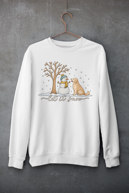 Let It Snow Dog Shirt, Comfort Colors Long Sleeve Tee, Winter Dog Lover Shirt, Snowman Christmas Shirt, Cozy Dog Mom Gift for Her