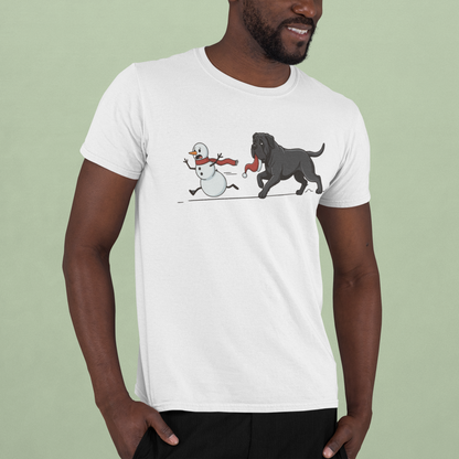 Cane corso shirt, Mastiff xmas shirt, Funny dog shirt, Christmas dog tee, Snowman chase shirt, Big dog lover gift, Dog mom Christmas, Dog dad gift, Winter graphic tee, Merry Christmas tee, Black dog xmas tee, Cute puppy shirt, Holiday pet apparel