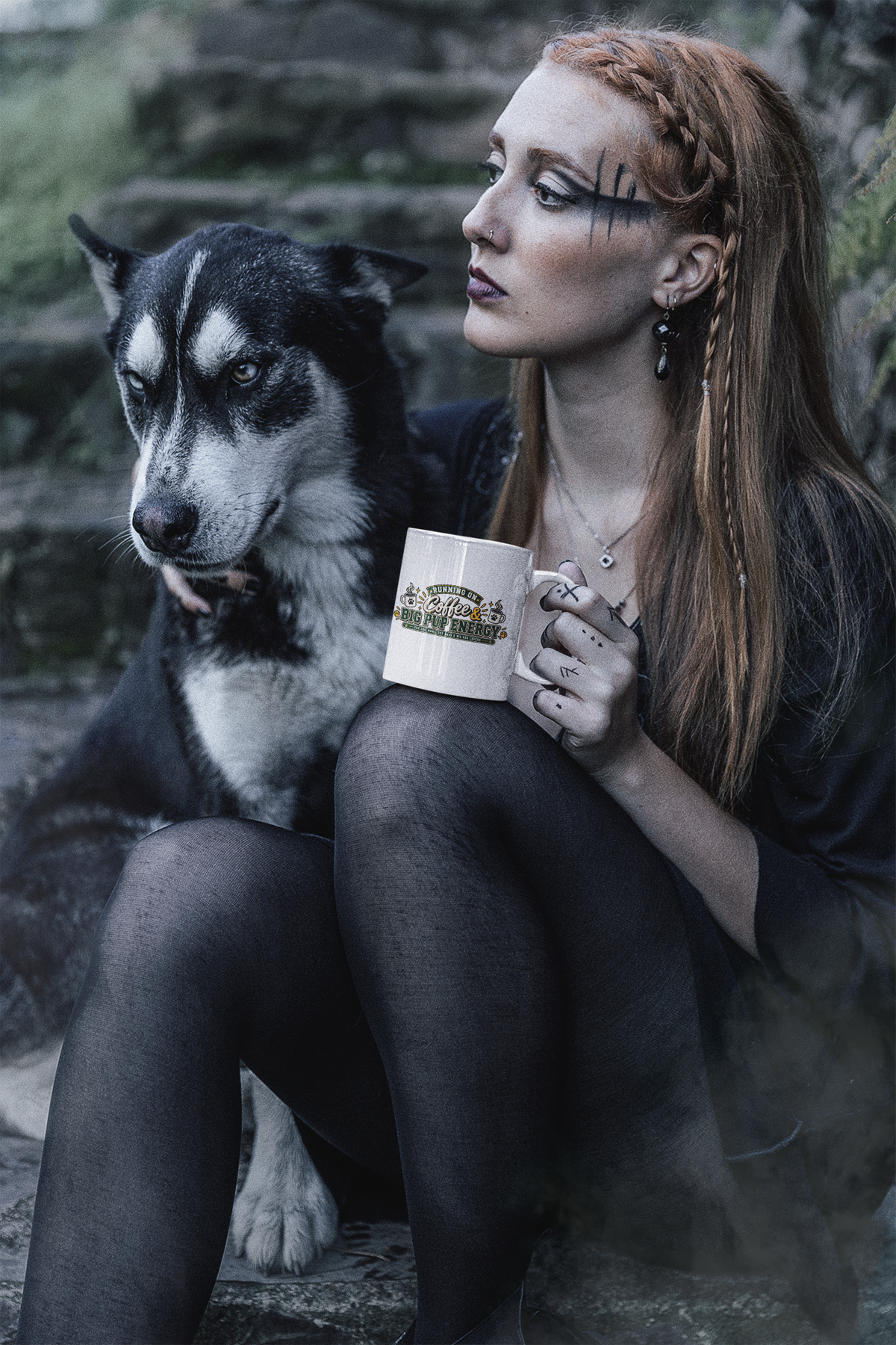 Running on Coffee and Big Pup Energy Ceramic Mug, (11oz, 15oz)