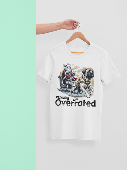 Funny Santa & Great Dane Sleigh Ride T-Shirt Design