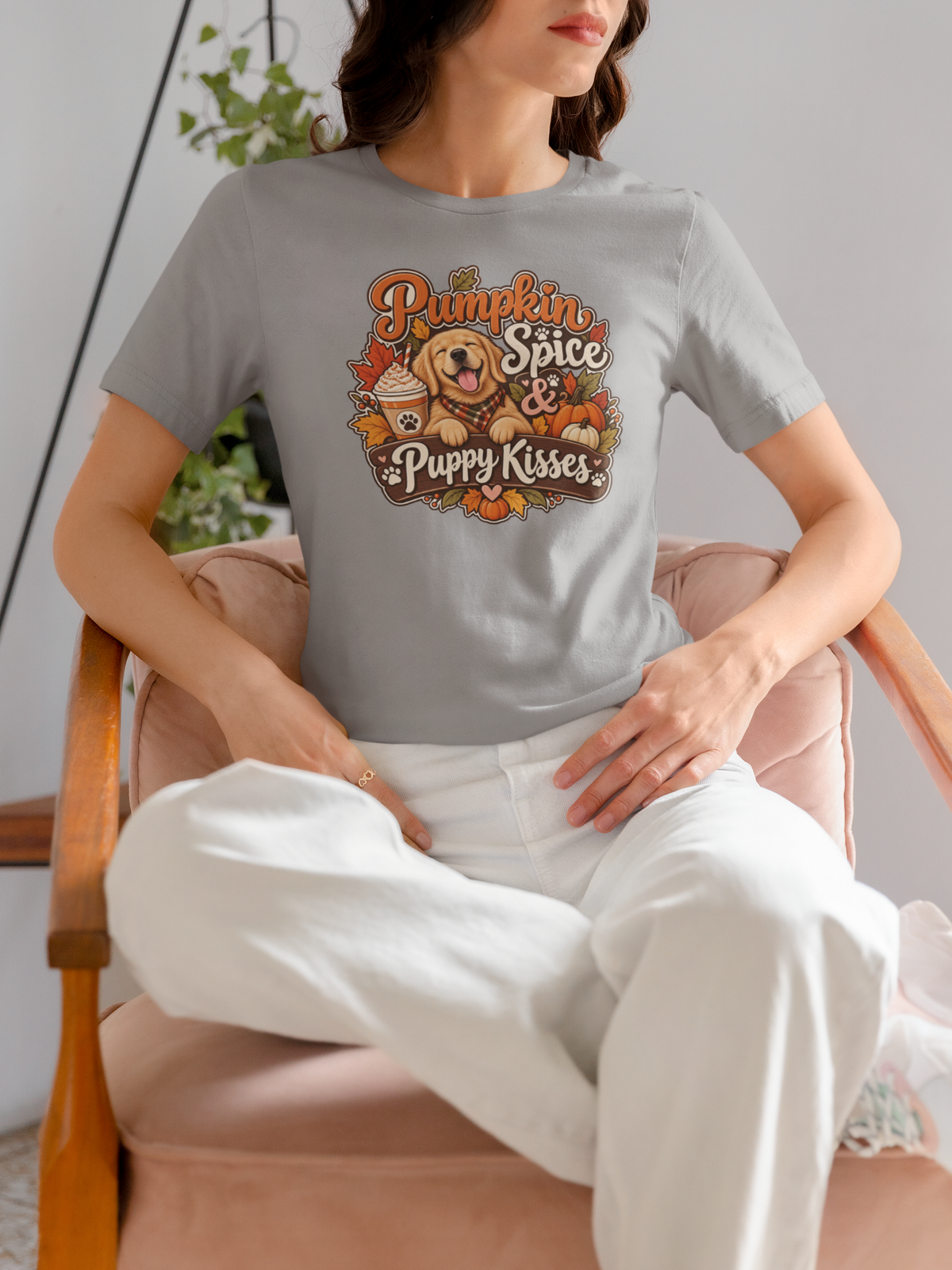 pumpkin spice shirt, puppy kisses tee, fall dog mom shirt, dog lover fall gift, autumn dog tee, golden retriever tee, cute dog lover gift, thanksgiving t shirt, cozy season shirt, fall aesthetic tee, pumpkin latte shirt, cute puppy apparel, vintage fall tee
