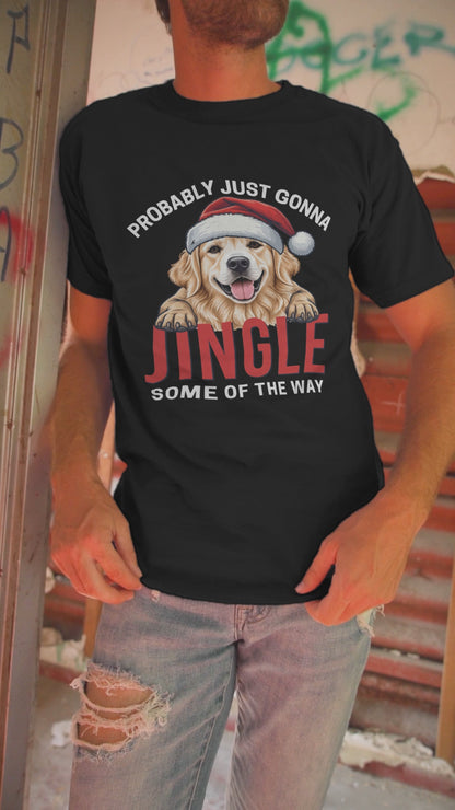 Funny Golden Retriever Christmas T-Shirt Design